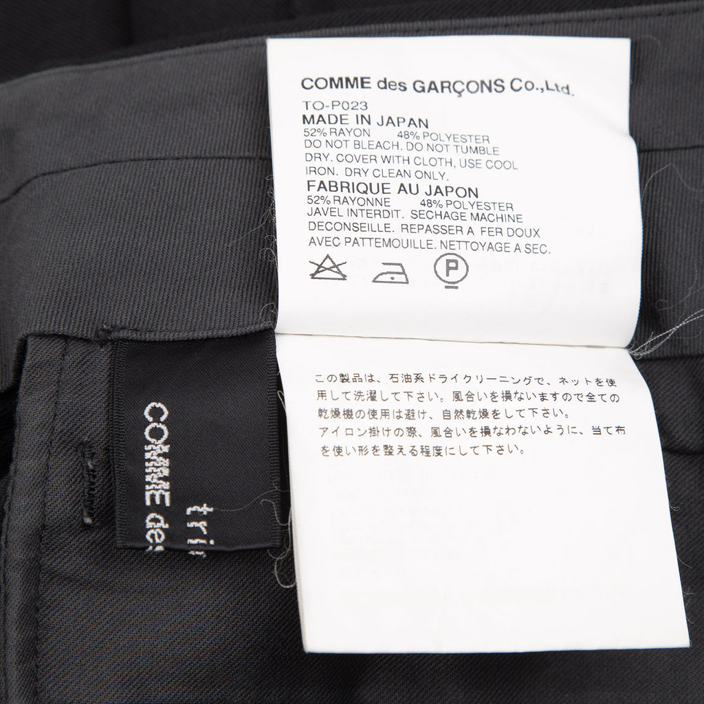 COMME des GARCONS JAPAN. TRICOT. Black Center Pintuck Pants