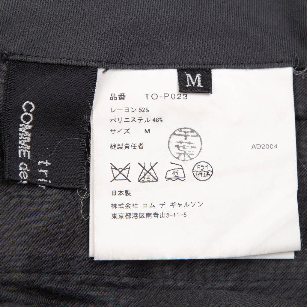 COMME des GARCONS JAPAN. TRICOT. Black Center Pintuck Pants