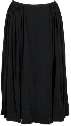 Yoshiki Hishinuma Japan. 2000s Collection Black Long Velvet Feel Rayon Blend Skirt