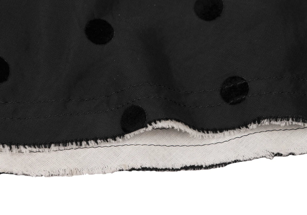 COMME des GARCONS JAPAN. TRICOT. Black Flocked Dot Switching Design Skirt