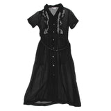Comme des Garcons Comme des Garcons Japan. Black Chiffon Belted Shirt Dress