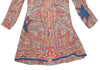 COMME des GARCONS JAPAN. Paisley Printed Silk Shirt Dress Multi-Color