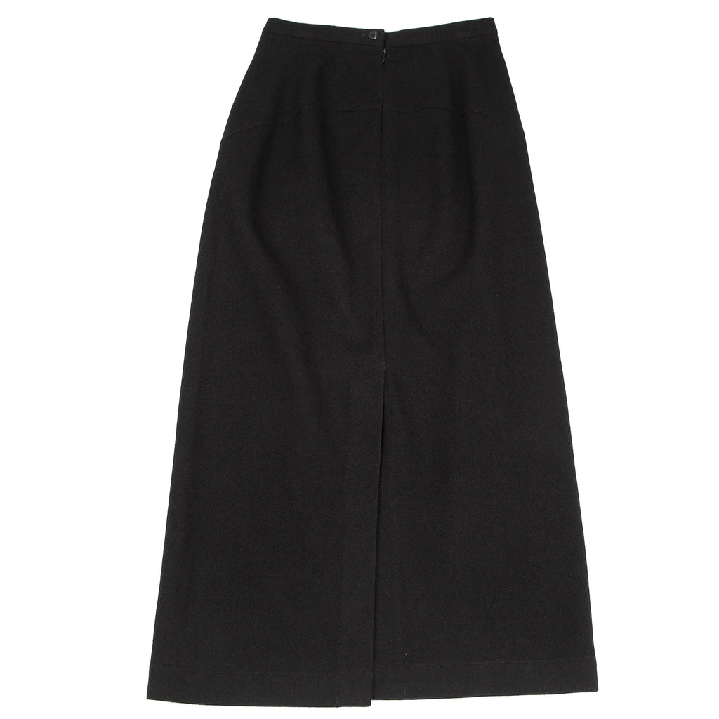 ISSEY MIYAKE JAPAN. HaaT. Black Wool Curve Switching Skirt