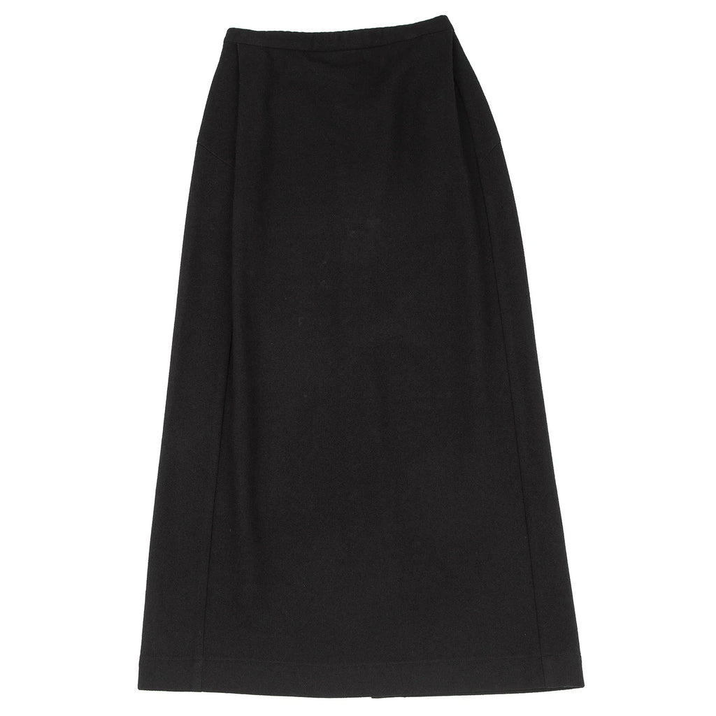ISSEY MIYAKE JAPAN. HaaT. Black Wool Curve Switching Skirt