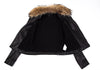 THYSKEN'S THEORY. Raccoon Fur Collar Black LambskinLeather Biker Jacket / Evening Jacket.   MANY MORE FURS AND FAUX FURS IN STORE NOW