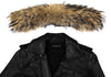 THYSKEN'S THEORY. Raccoon Fur Collar Black LambskinLeather Biker Jacket / Evening Jacket.   MANY MORE FURS AND FAUX FURS IN STORE NOW