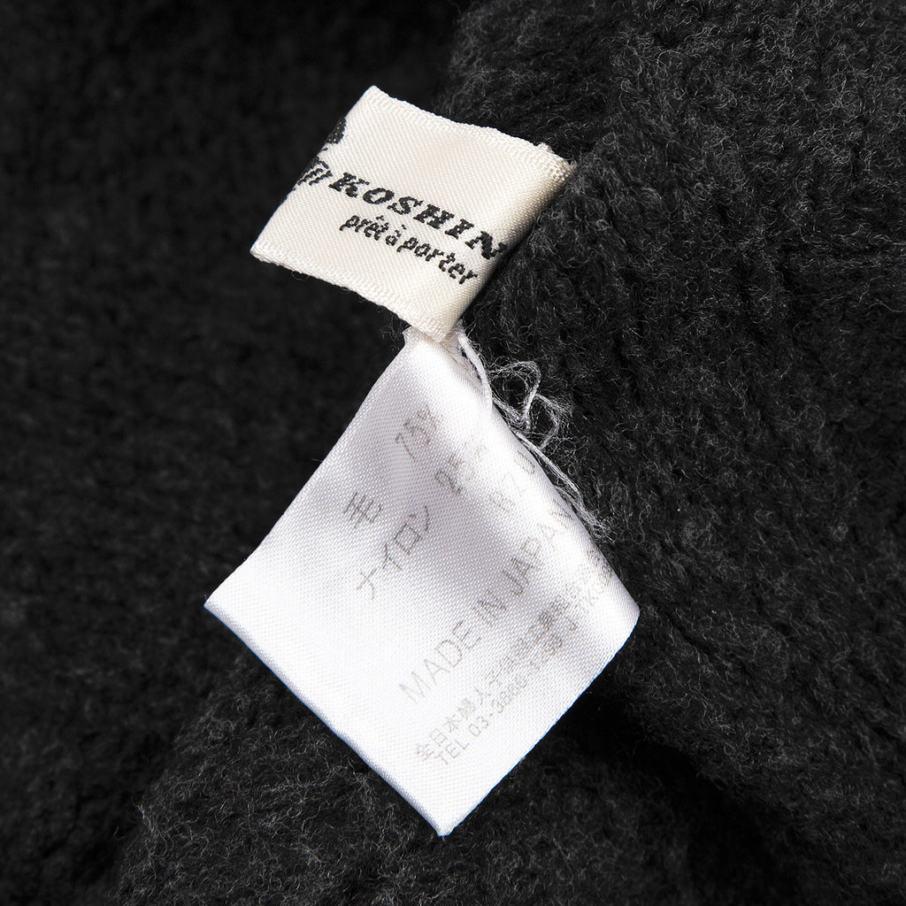 HIROKO KOSHINO JAPAN. Mock Neck Charcoal Color Cable Knit Sweater