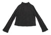 HIROKO KOSHINO JAPAN. Mock Neck Charcoal Color Cable Knit Sweater