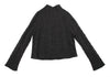 HIROKO KOSHINO JAPAN. Mock Neck Charcoal Color Cable Knit Sweater