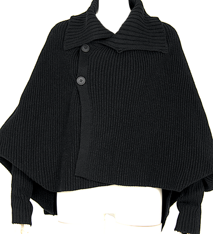 ACNE Studios Sweden. Black Fleece Half Zip Turtleneck Jacket / Top