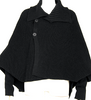 YOHJI YAMAMOTO JAPAN. Y's  RISMAT by Y's. Black Ribbed Knit Poncho Cardigan