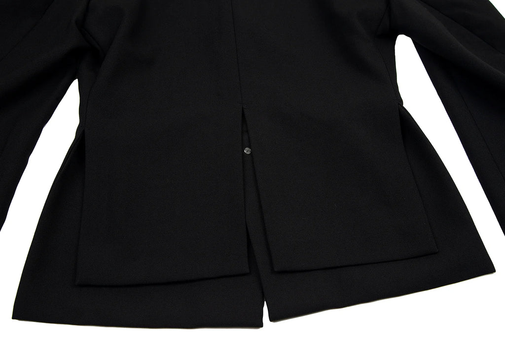 Yohji Yamamoto Japan. THE GINZA STORY COLLECTION. Black Wool Slit Design Jacket