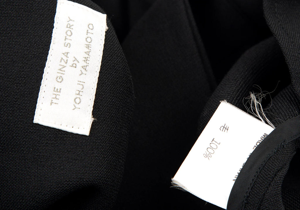 Yohji Yamamoto Japan. THE GINZA STORY COLLECTION. Black Wool Slit Design Jacket