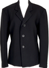 Yohji Yamamoto Japan. THE GINZA STORY COLLECTION. Black Wool Slit Design Jacket