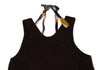 YOHJI YAMAMOTO JAPAN. Y's Cotton/Rayon Blend Circle Dot Brown Printed Switching Sleeveless Dress