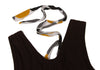 YOHJI YAMAMOTO JAPAN. Y's Cotton/Rayon Blend Circle Dot Brown Printed Switching Sleeveless Dress