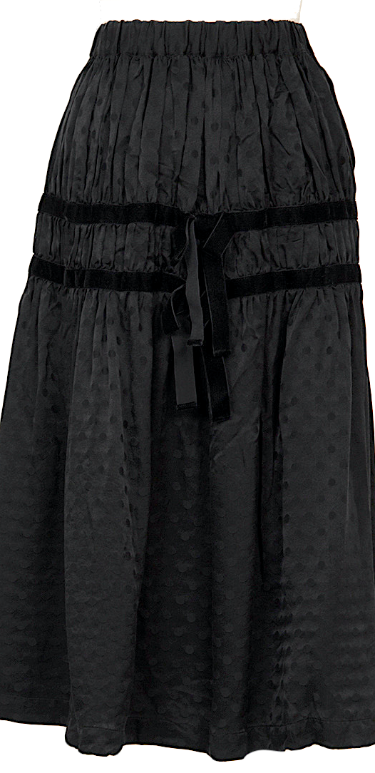スカート 22SS COMME des GARCONS lame skirt COMME des GARCONS JAPAN. Black Dot Jacquard Taping Silk