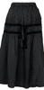 COMME des GARCONS JAPAN. Black Dot Jacquard Taping Silk Skirt