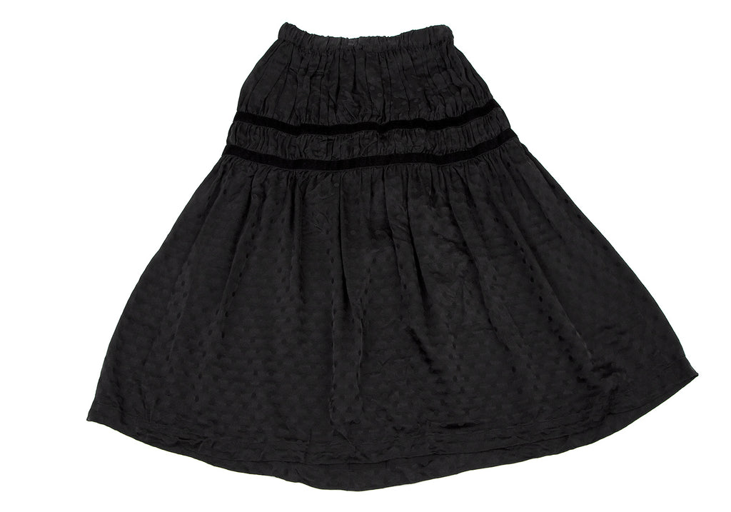 COMME des GARCONS JAPAN. Black Dot Jacquard Taping Silk Skirt