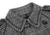 COMME des GARCONS Japan. TRICOT. Black, White Glen Check Trench Knit Jacket