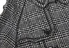 COMME des GARCONS Japan. TRICOT. Black, White Glen Check Trench Knit Jacket