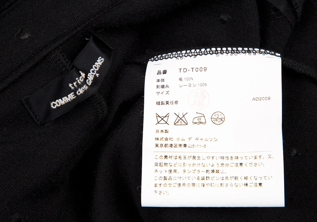 COMME des GARCONS JAPAN. TRICOT.Black Dot Embroidery Wool Knit Jacket Black