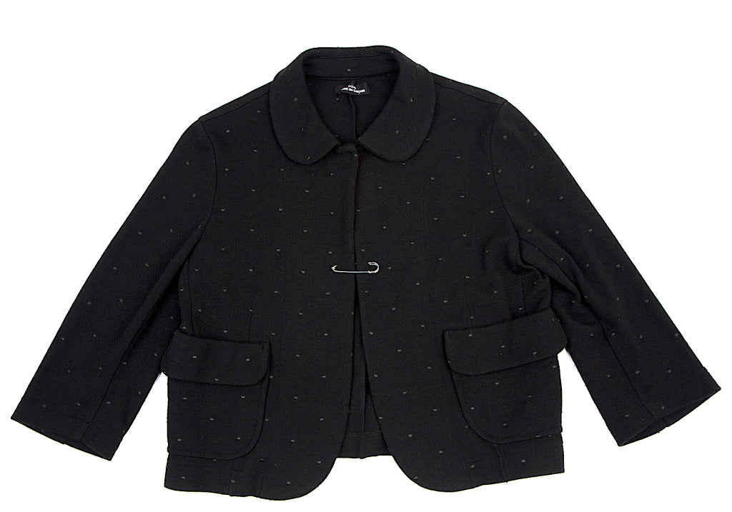 COMME des GARCONS JAPAN. TRICOT.Black Dot Embroidery Wool Knit Jacket Black