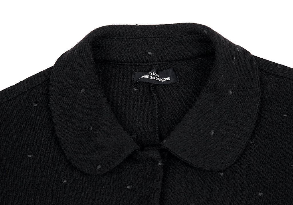 COMME des GARCONS JAPAN. TRICOT.Black Dot Embroidery Wool Knit Jacket Black