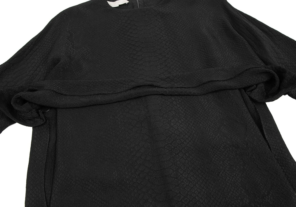 Stella McCartney UK. Black Python Jacquard Layered Dress