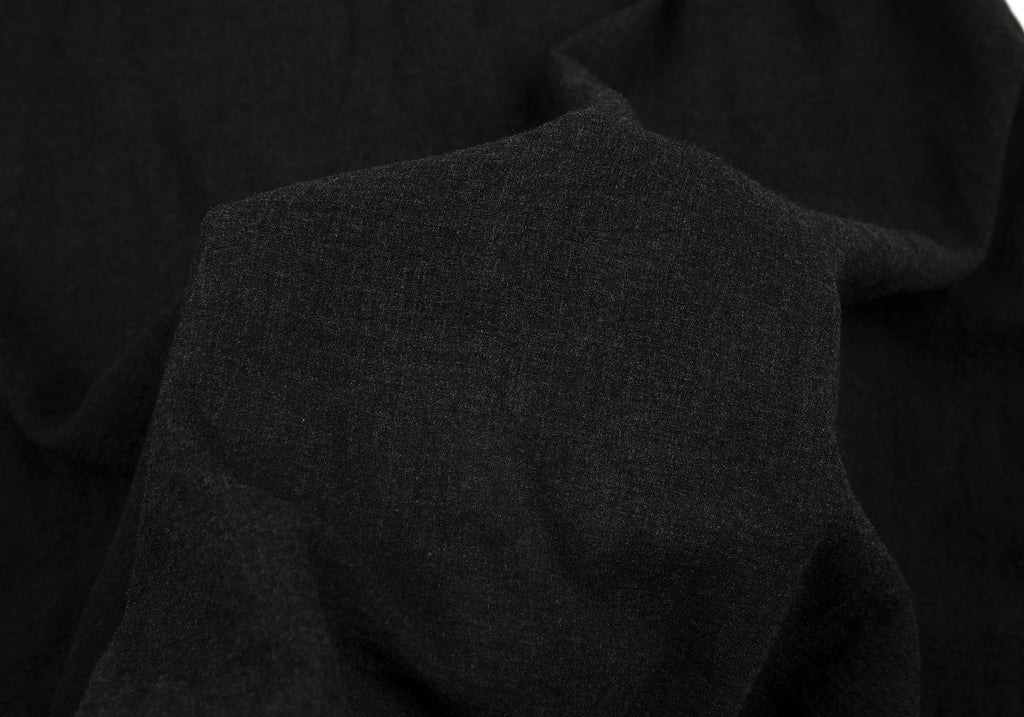 Yohji Yamamoto Japan. Y's Semi-Sheer Charcoal Wool Knit Shirt Dress