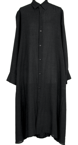 Yohji Yamamoto Japan. Y's. Black Crew Neck Long Sash Tie Dress