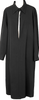 LIMI feu JAPAN. Black Slit Neck Wool Gabardine Dress