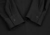 LIMI feu JAPAN. Black Slit Neck Wool Gabardine Dress
