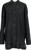 ISSEY MIYAKE JAPAN. Black Cupra Cotton Mao Collar Shirt