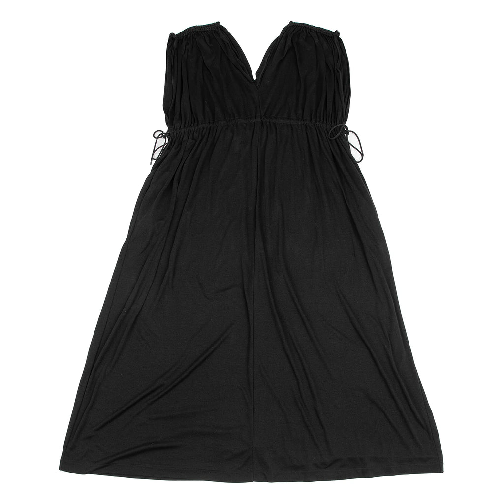 LIMI feu JAPAN. (yohji yamamoto) Black Ruched Gathered Sleeveless Dress