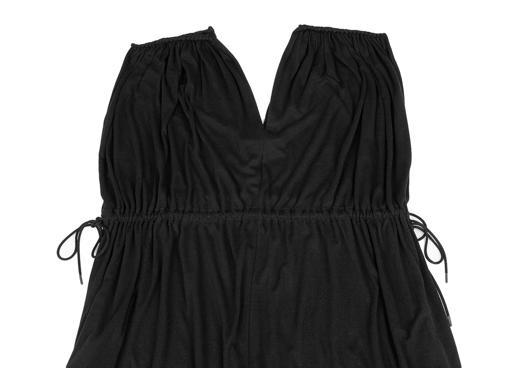 LIMI feu JAPAN. (yohji yamamoto) Black Ruched Gathered Sleeveless Dress