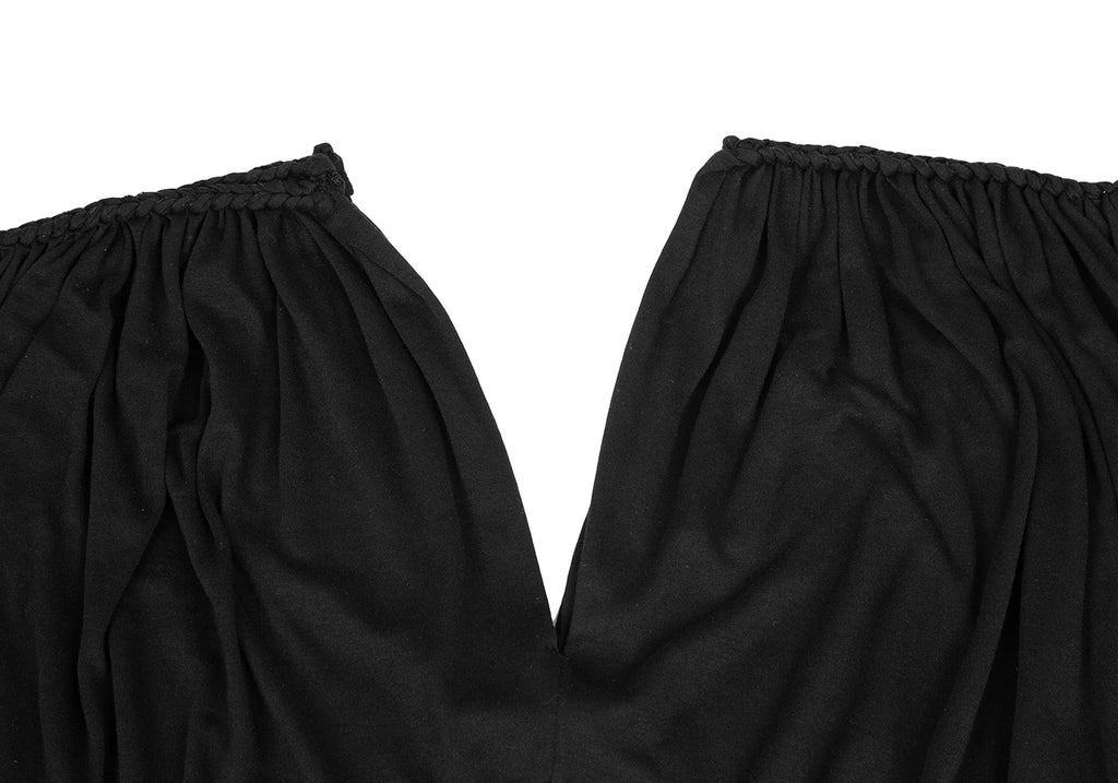 LIMI feu JAPAN. (yohji yamamoto) Black Ruched Gathered Sleeveless Dress