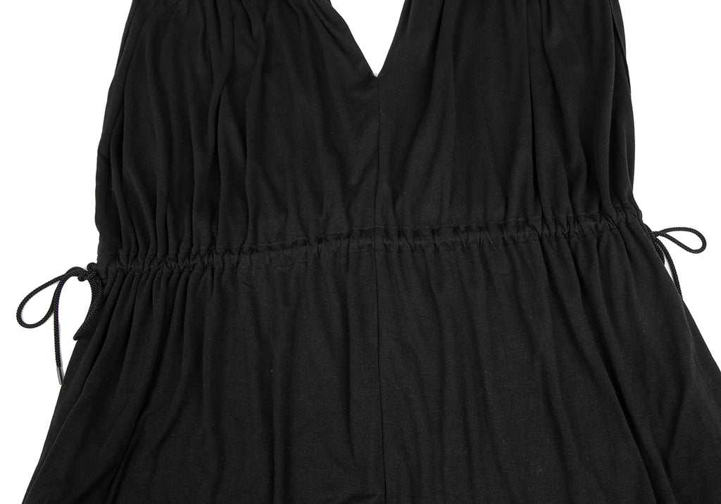 LIMI feu JAPAN. (yohji yamamoto) Black Ruched Gathered Sleeveless Dress