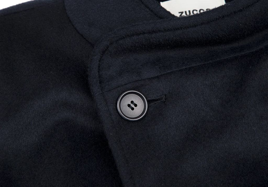 ISSEY MIYAKE JAPAN. zucca. Front Wrap Navy Shaggy Coat