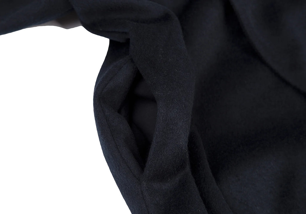 ISSEY MIYAKE JAPAN. zucca. Front Wrap Navy Shaggy Coat