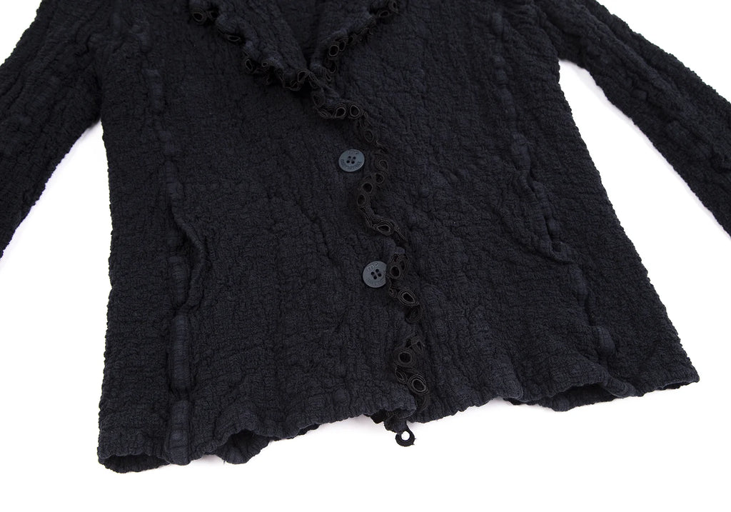 ISSEY MIYAKE JAPAN. "me"   Piping Decoration Navy Cauliflower Jacket/Top