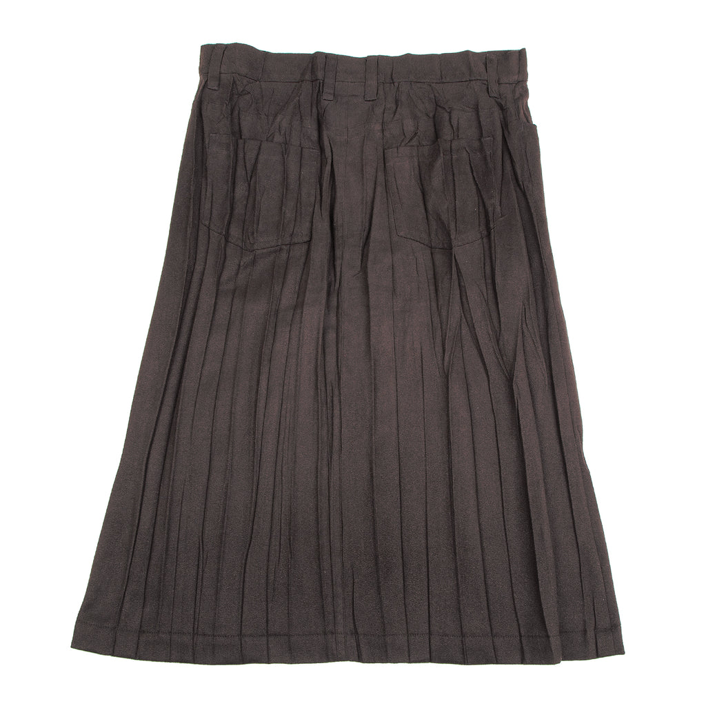 ISSEY MIYAKE Japan. Brown Faux Suede Pleated Skirt