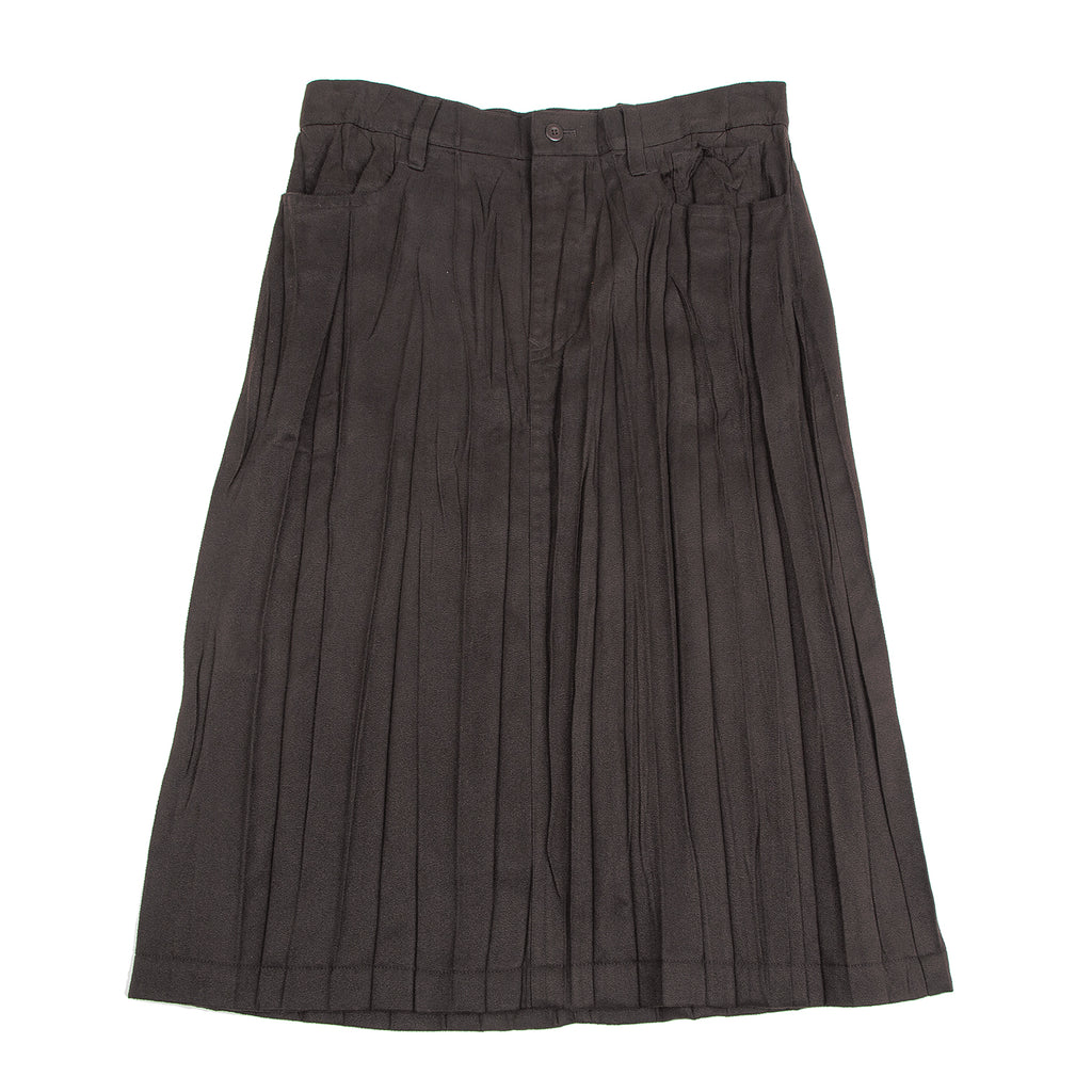 ISSEY MIYAKE Japan. Brown Faux Suede Pleated Skirt