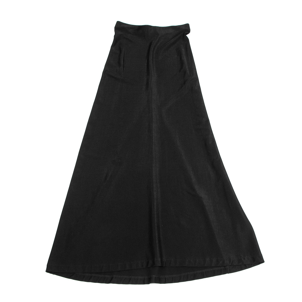 ISSEY MIYAKE JAPAN. Black Rayon Stretch Long Skirt