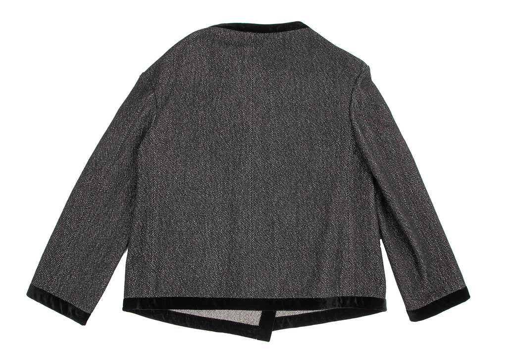 COMME des GARCONS JAPAN. TRICOT.  Black Velor Trimmed Wool Jacket