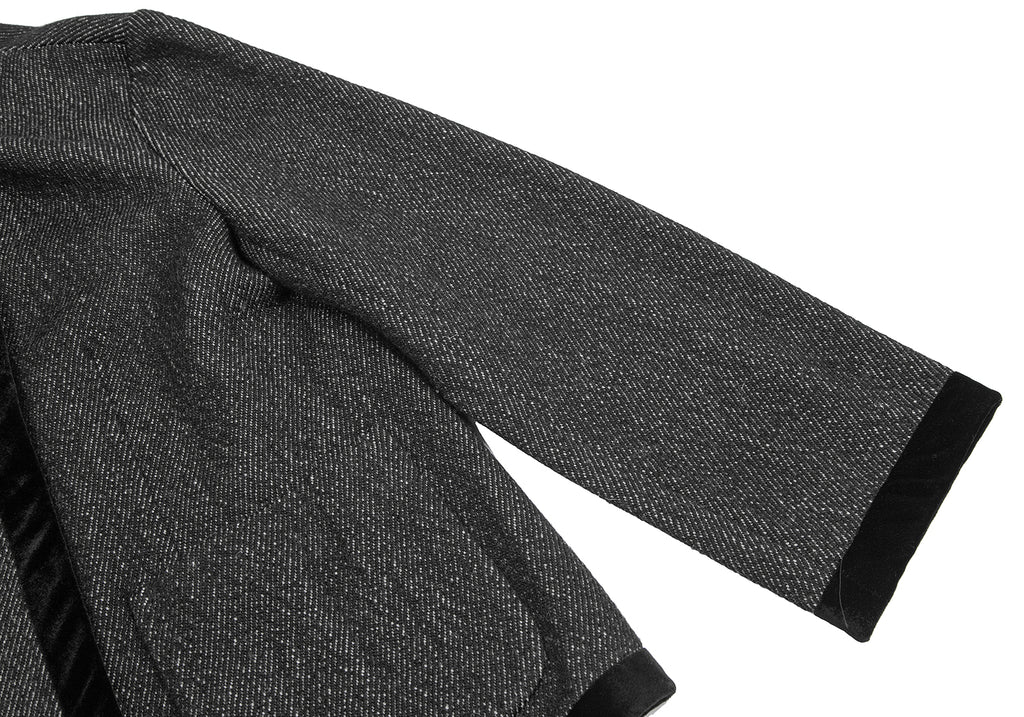 COMME des GARCONS JAPAN. TRICOT.  Black Velor Trimmed Wool Jacket