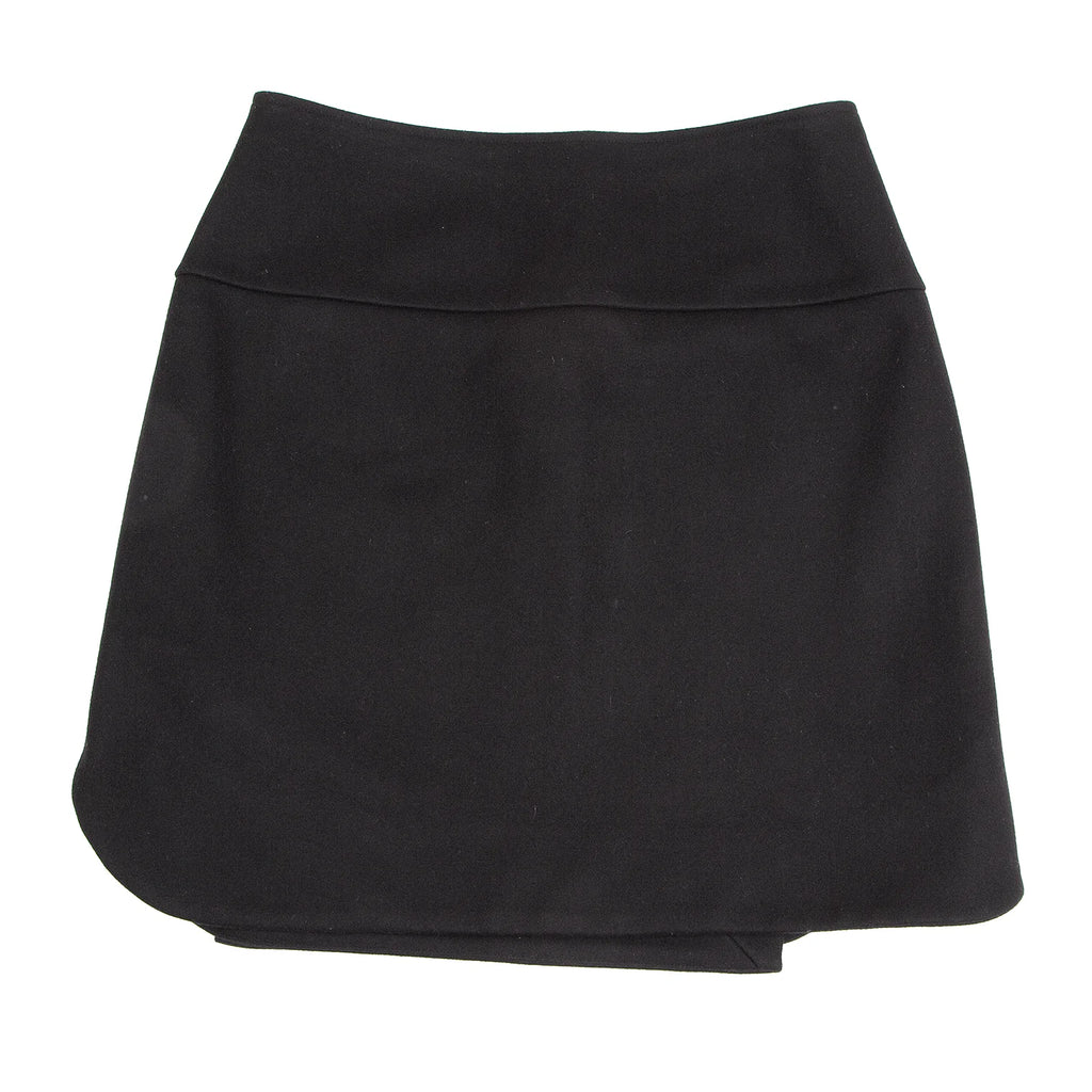 JIL SANDER Black Wool Wrap Skirt