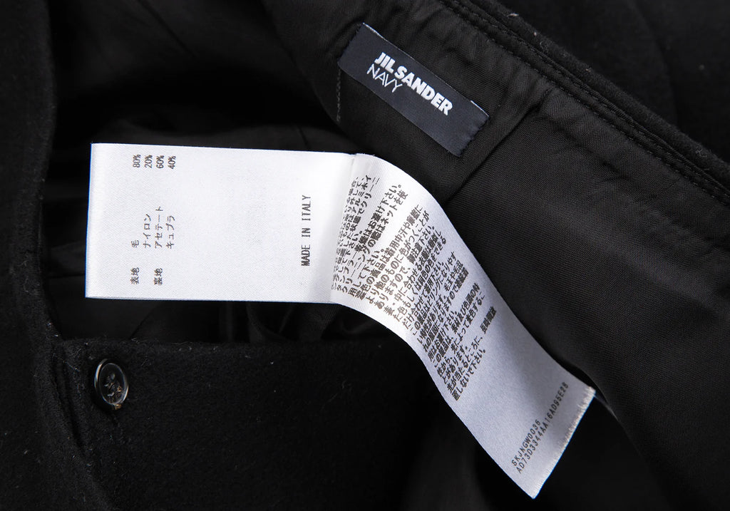 JIL SANDER Black Wool Wrap Skirt