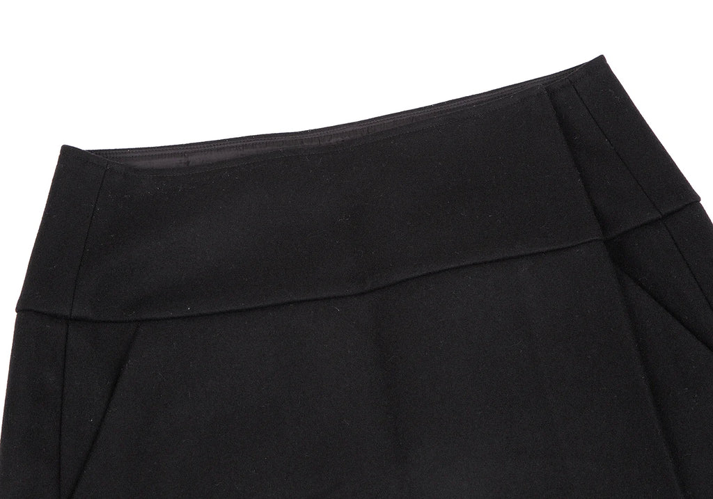JIL SANDER Black Wool Wrap Skirt