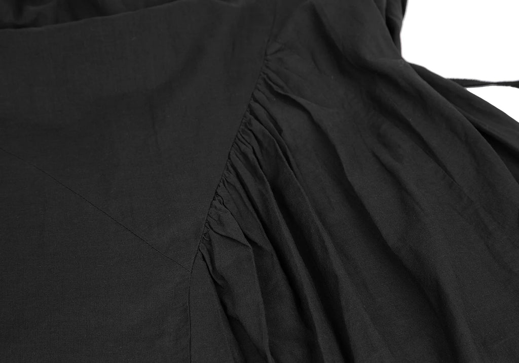 yoriori Japan. Black Random Gathered Flare Dress